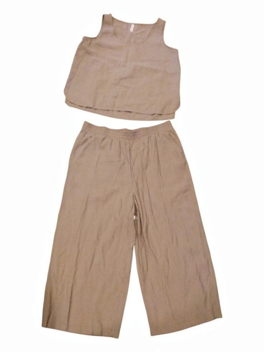 Stylus Sleeveless Wide-Leg Two-piece Tan Set Size XXL
